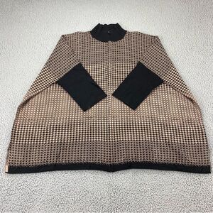 St John Houndstooth Oversized Cardigan Wool Blend Short Sleeve Sweater  Size: XL